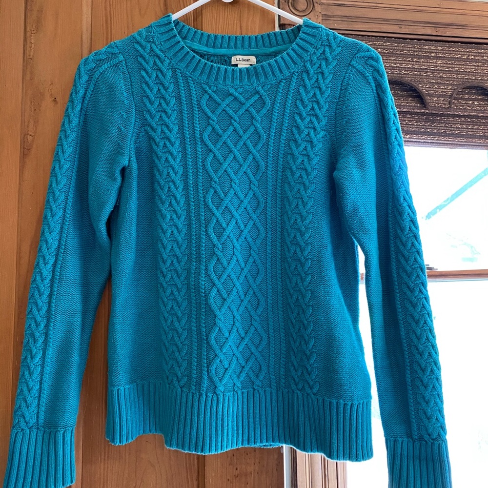 Blue LLBean Fisherman sweater